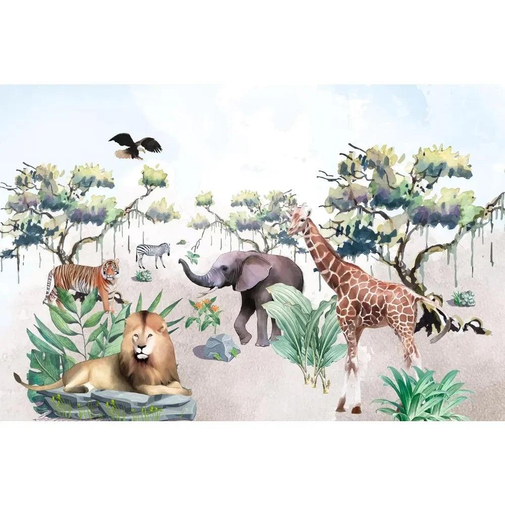 Animal Wallpaper Jungle Wall Mural for Kids