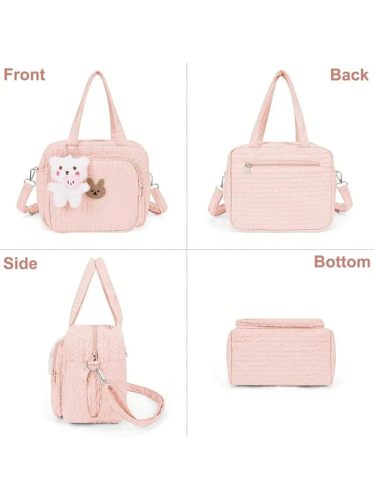 1pc Solid Color Baby Diaper Bags