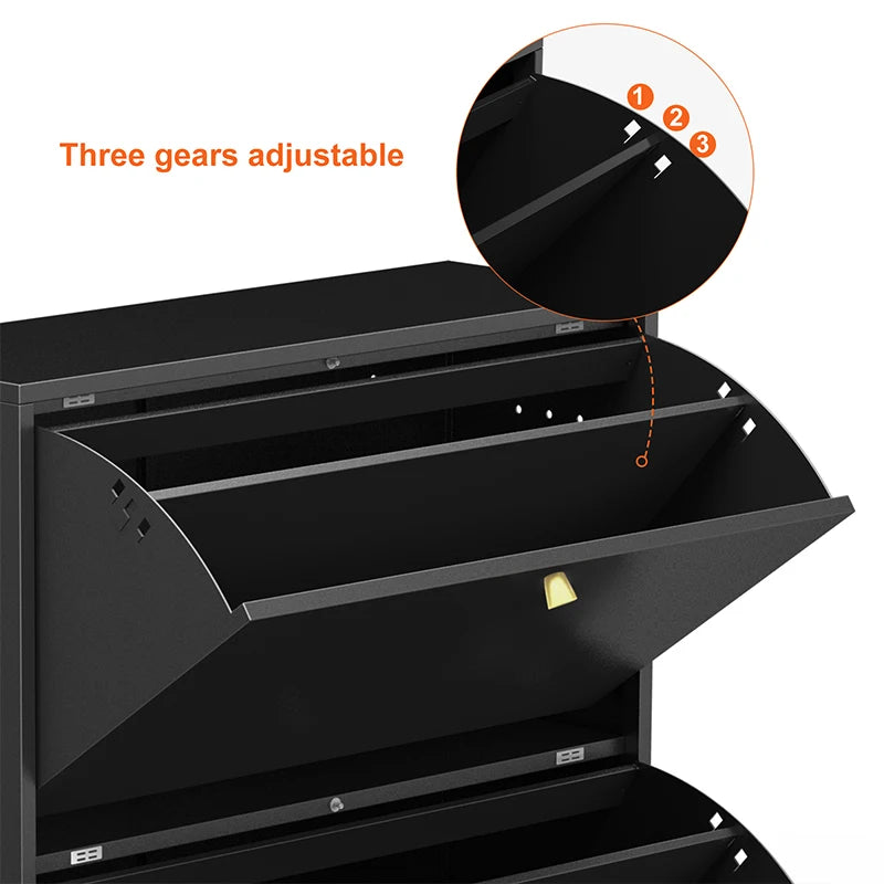 3 Drawer All Steel Freestanding Shoe Cabinet