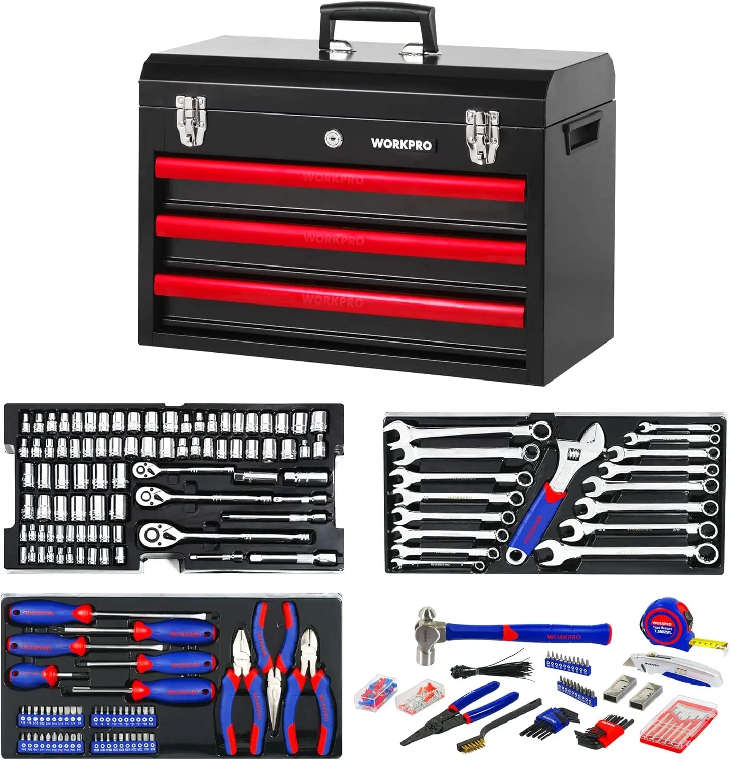 Mechanics Tool Set General Household Home Repair Tool Kit