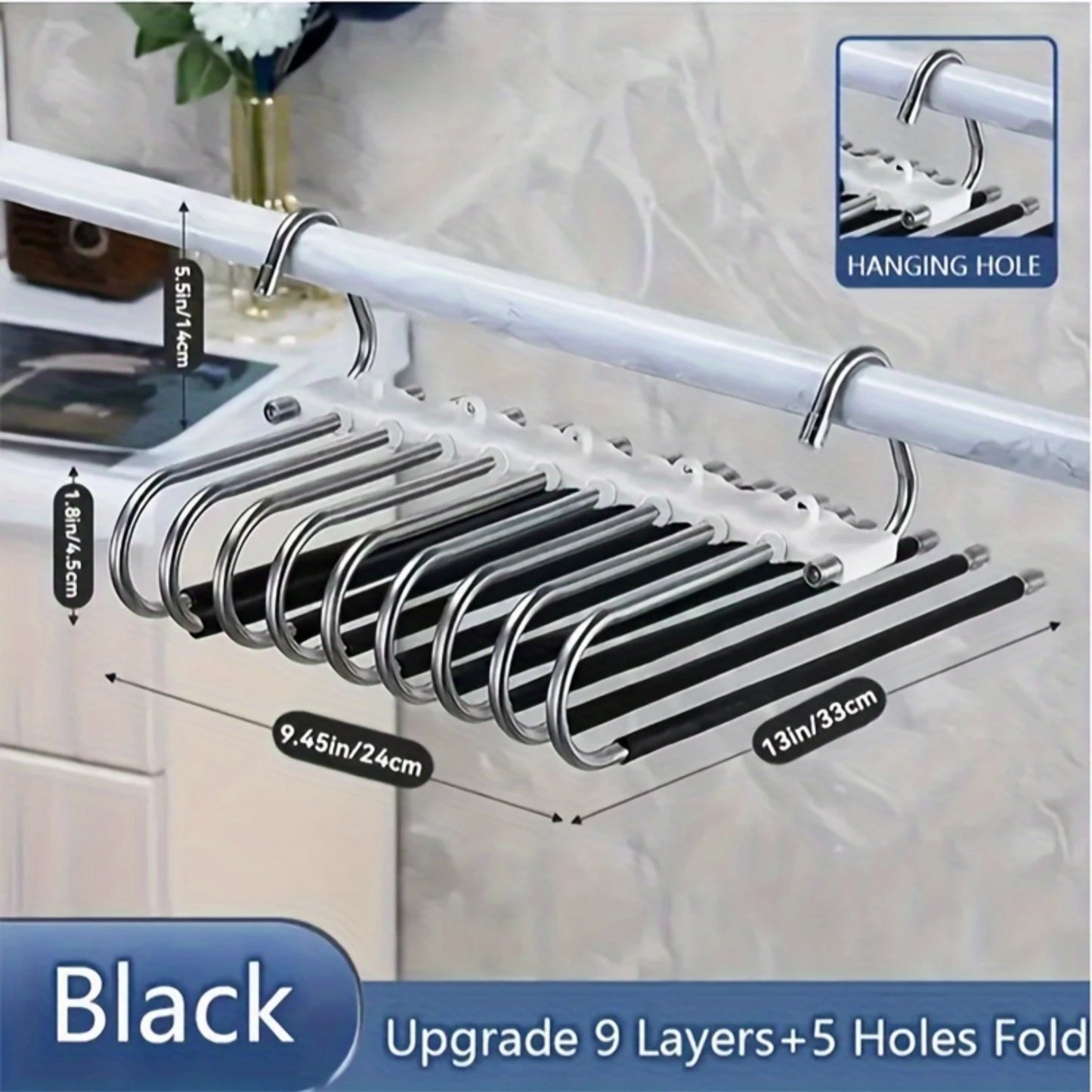 9 Layers Pants Hangers, Closet Organizer