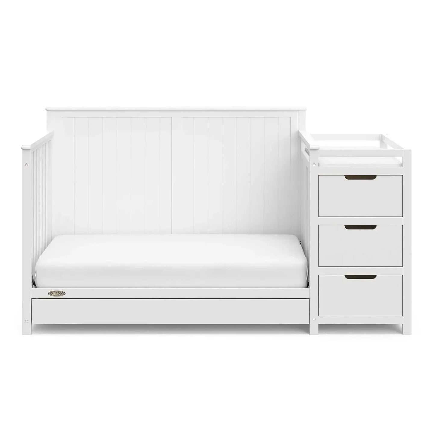 Baby Crib and Changing Table-Bed Combo with Drawers