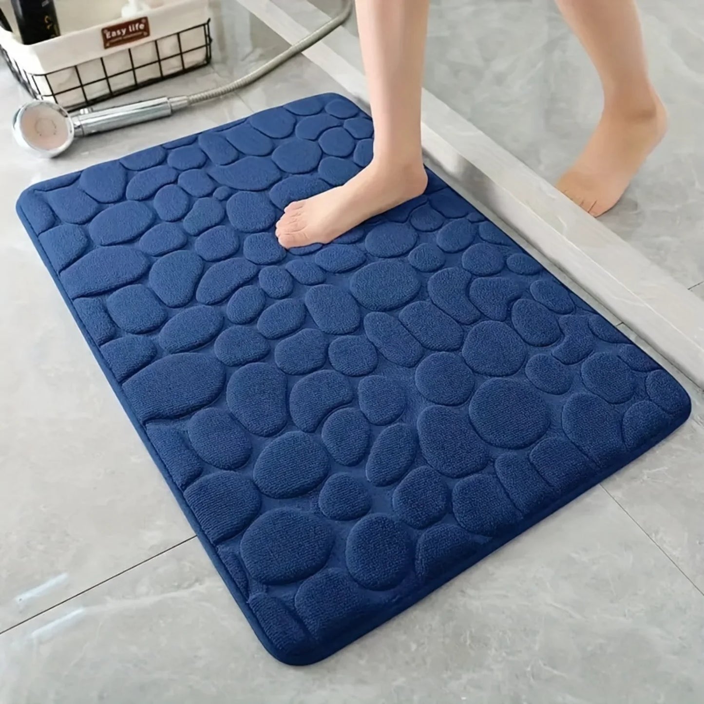 1pc Quick-Drying Memory Foam Bath Mat With Non-Slip Backing, Soft & Comfortable Shower Room Carpet, Machine Washable Bathroom Ac