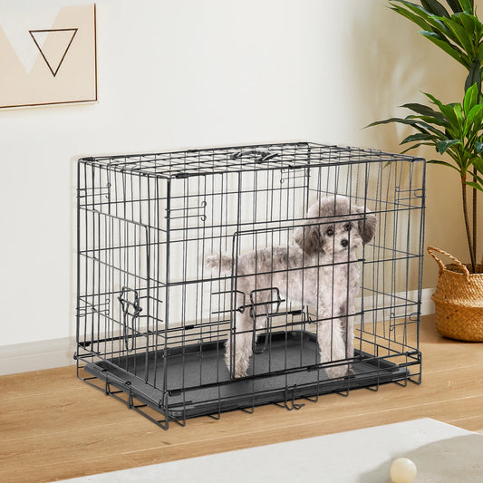 Double Door Folding  Dog Cage