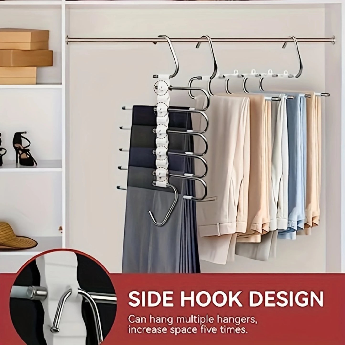 9 Layers Pants Hangers, Closet Organizer