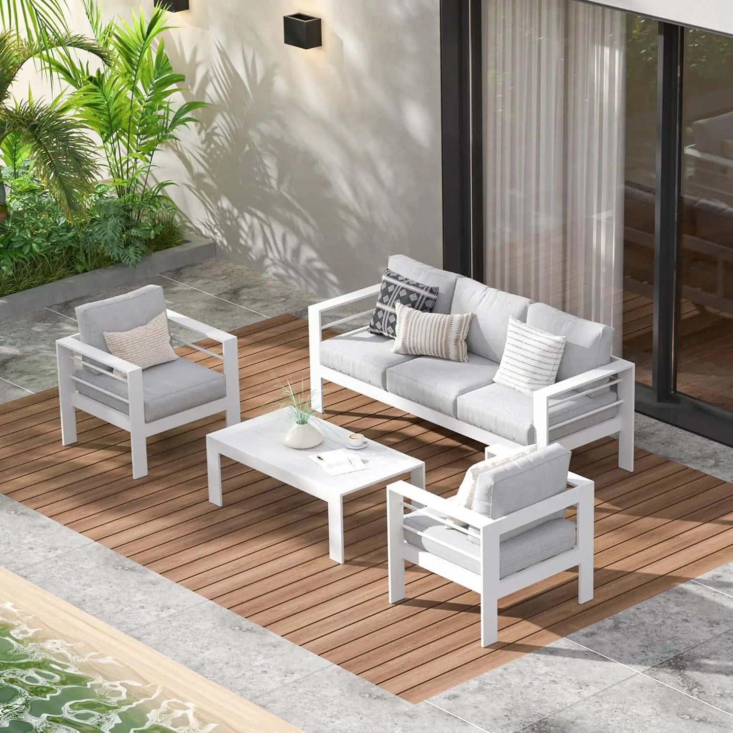 5 Pcs Aluminum Outdoor Patio Furniture Set