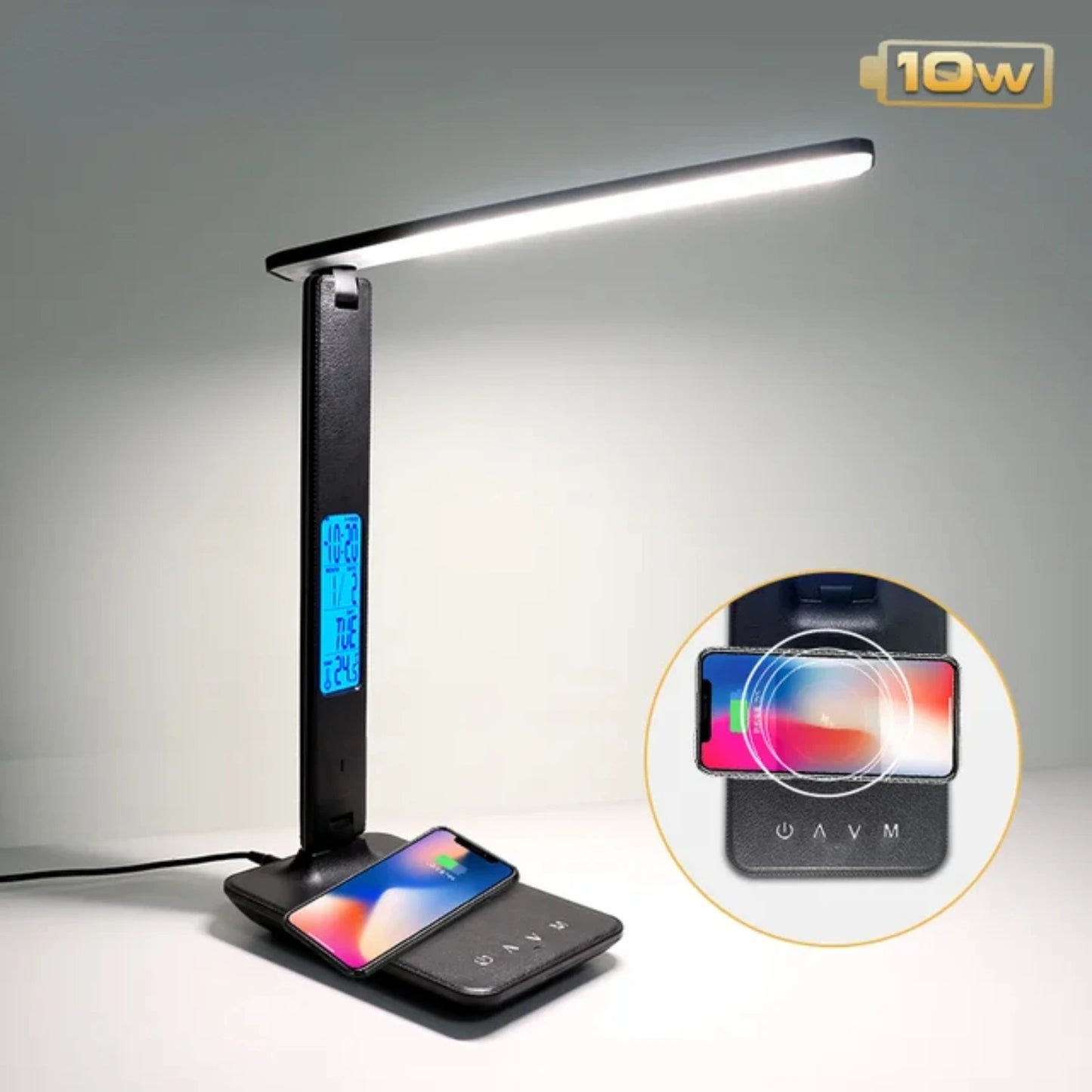 Multifunctional LED Desk Lamp with Alarm Clock and USB Charging Port