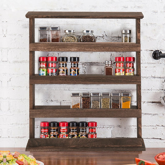 Wood Spice Rack Wall Mount,