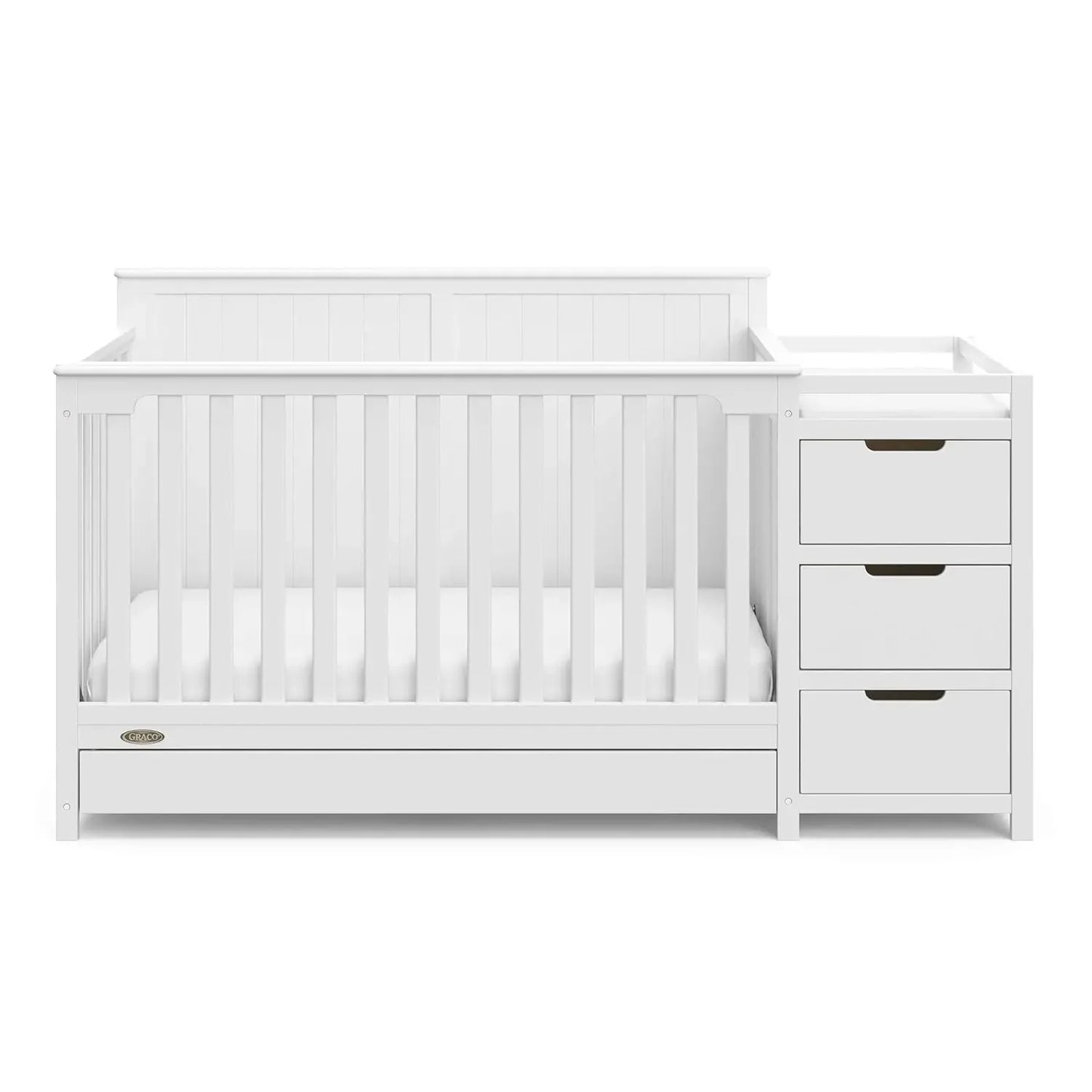 Baby Crib and Changing Table-Bed Combo with Drawers