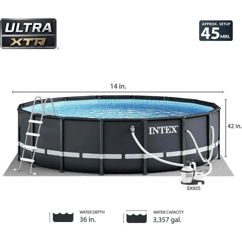 14' x 42" Round Above Ground Swimming Pool  with Sand Filter Pump