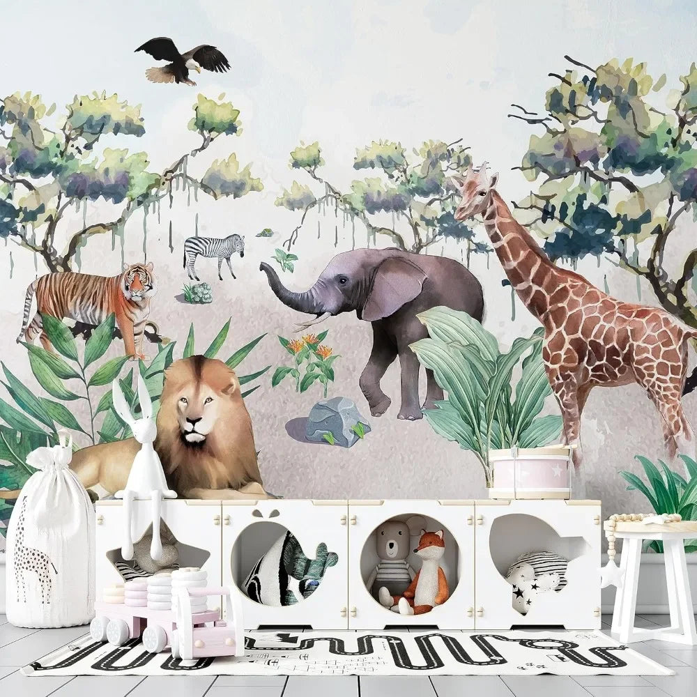 Animal Wallpaper Jungle Wall Mural for Kids