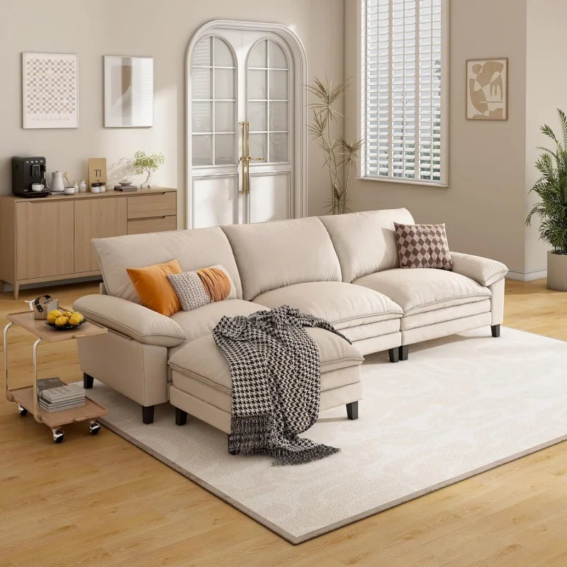 L Shape Sofa Couch with Ottoman