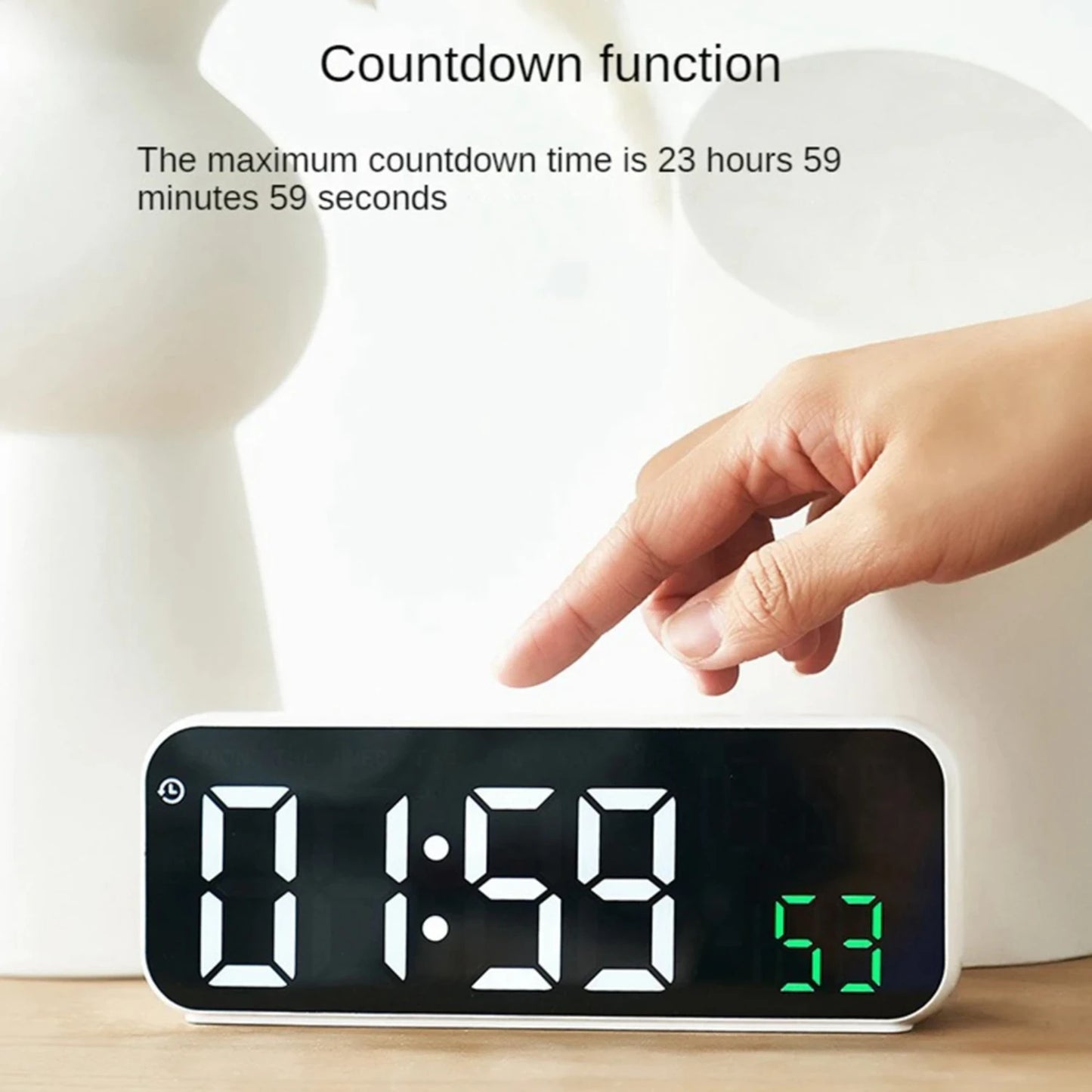 Digital Alarm Clock Temperature and Date Week Display Night  Table Clock Voice Control 12/24H Electronic  Alarm Clocks