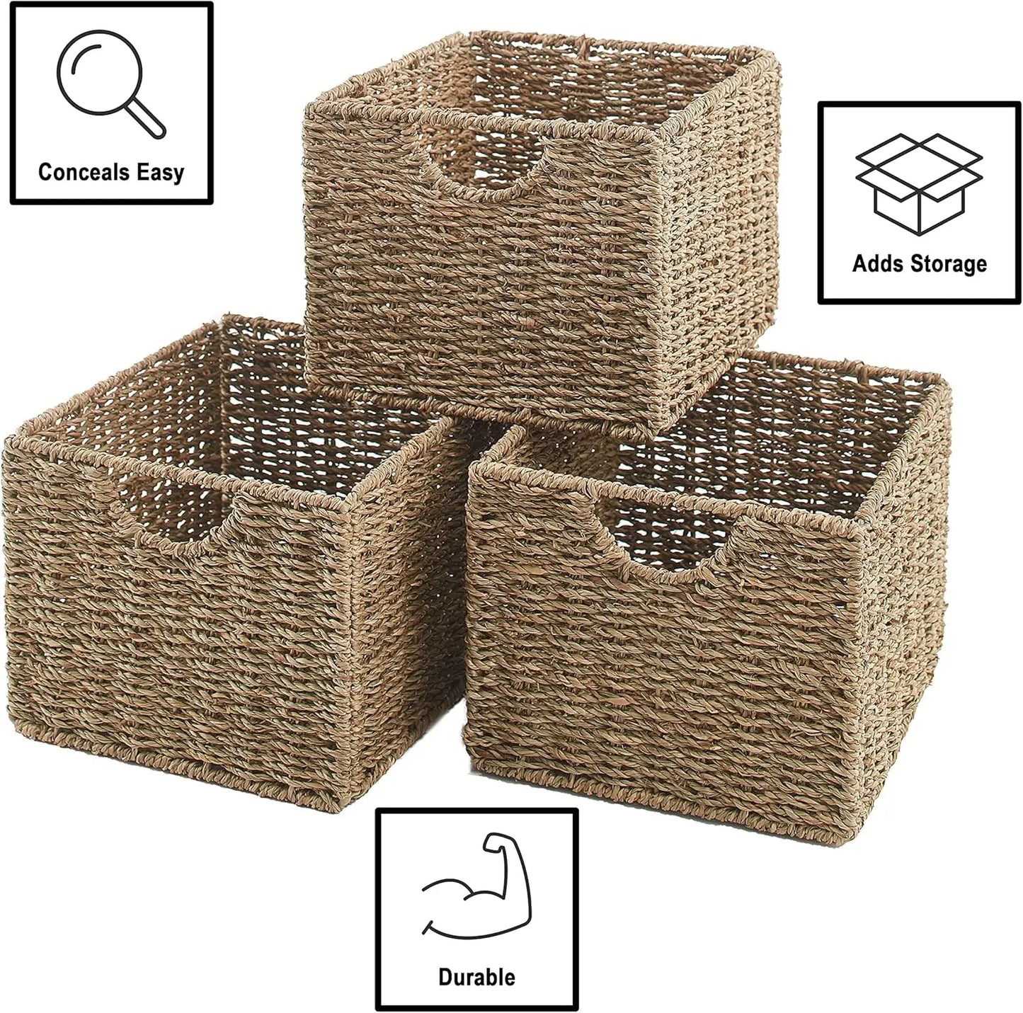 3 Wicker Storage-Laundry Basket