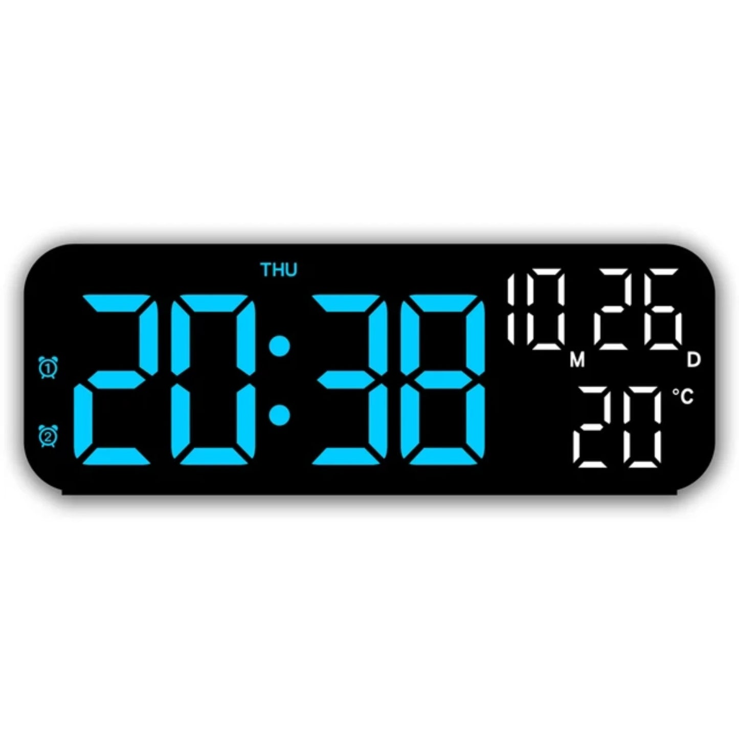 Digital Alarm Clock Temperature and Date Week Display Night  Table Clock Voice Control 12/24H Electronic  Alarm Clocks