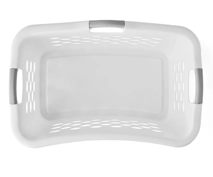 White  Rectangular Plastic Laundry Basket,