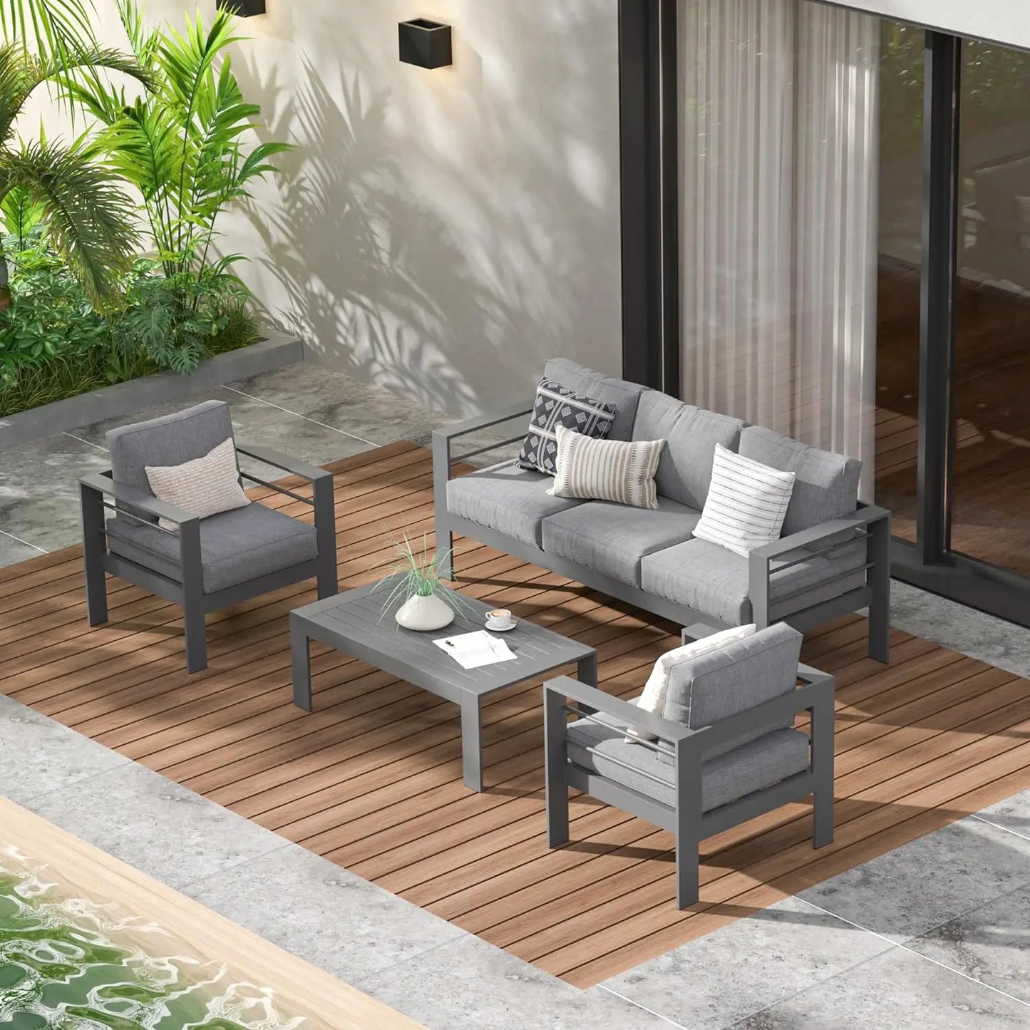 5 Pcs Aluminum Outdoor Patio Furniture Set