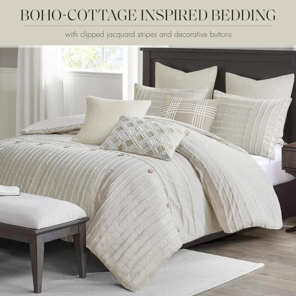 King-Size Bed, Comforter With Buttons