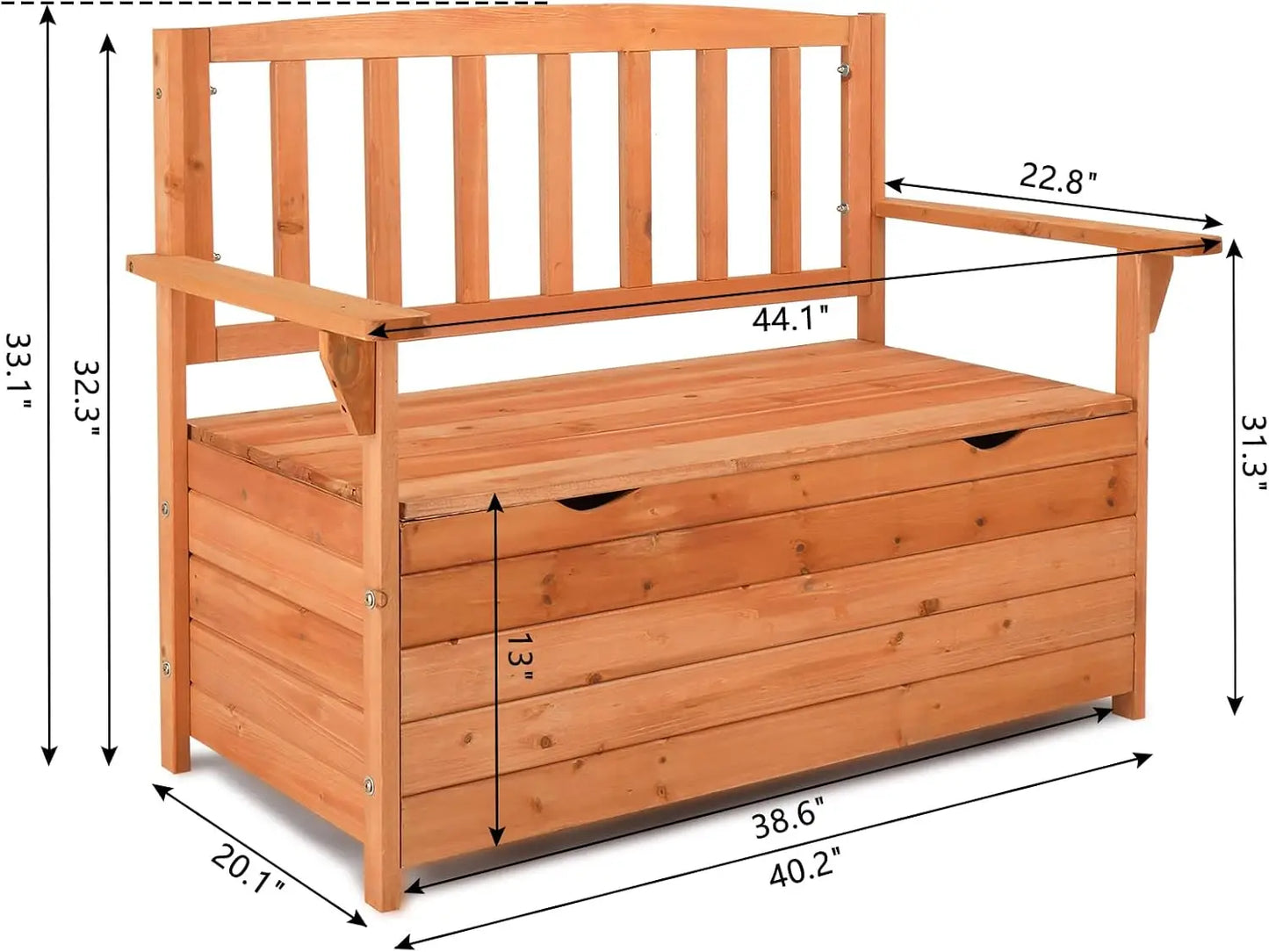 Outdoor Wooden Storage Bench