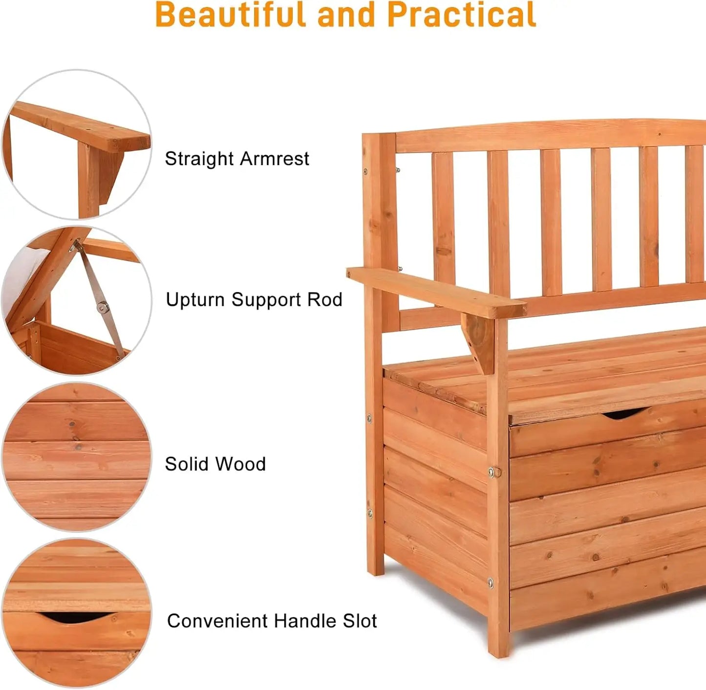 Outdoor Wooden Storage Bench