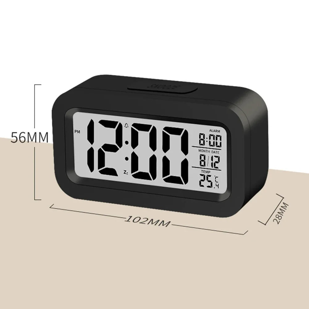 Digital  Display Alarm Clock With Calendar Thermometer