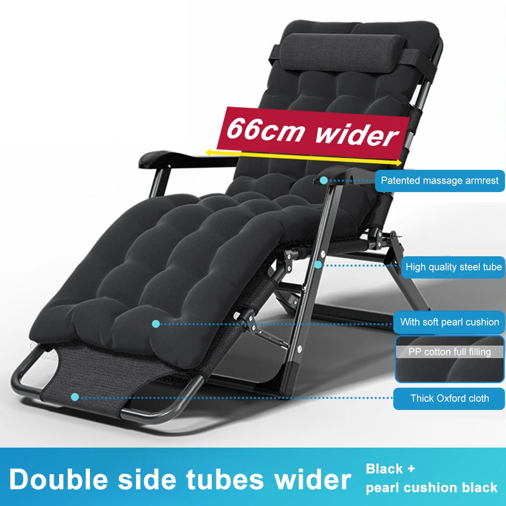 Adjustable Patio Recliner with Headrest Cushion