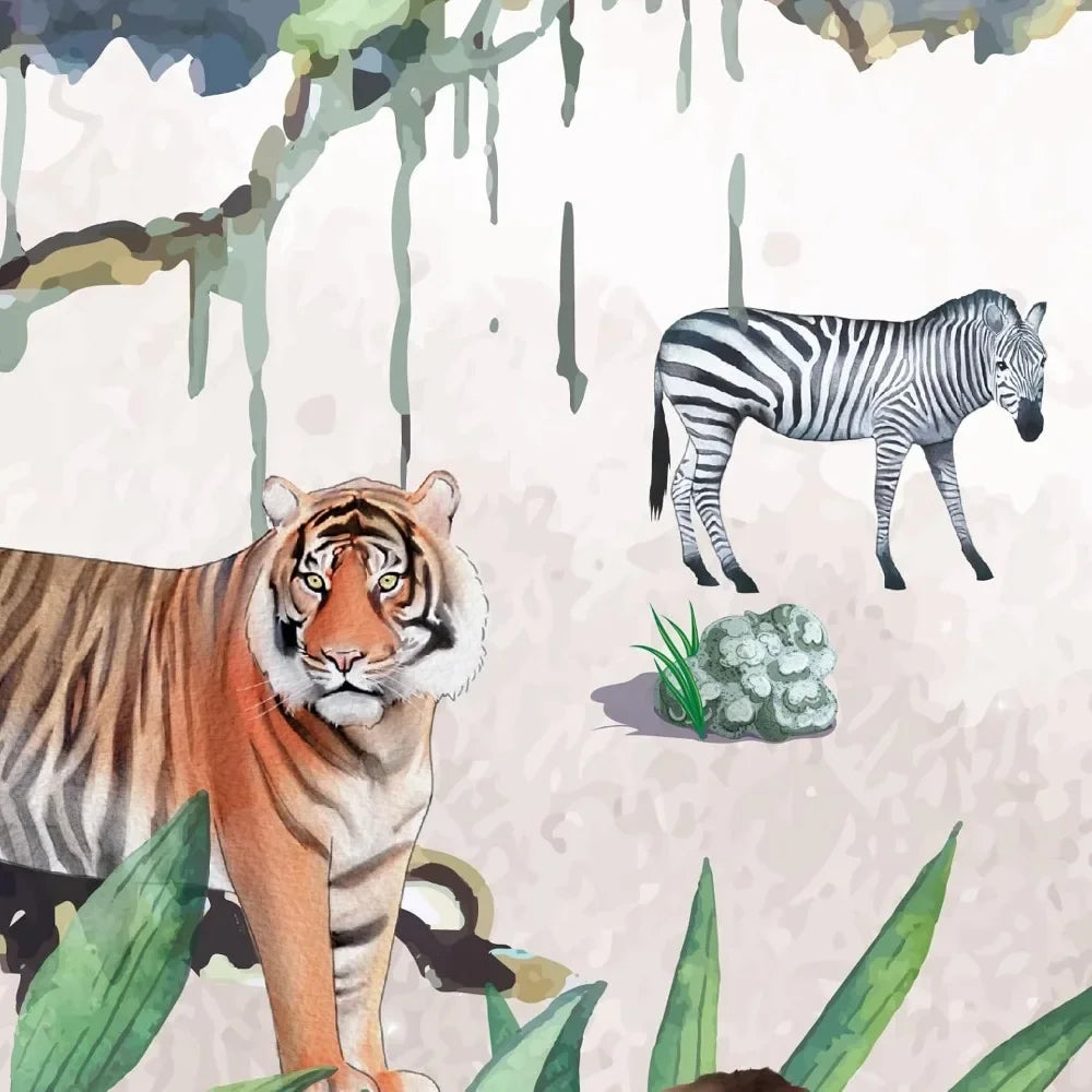 Animal Wallpaper Jungle Wall Mural for Kids