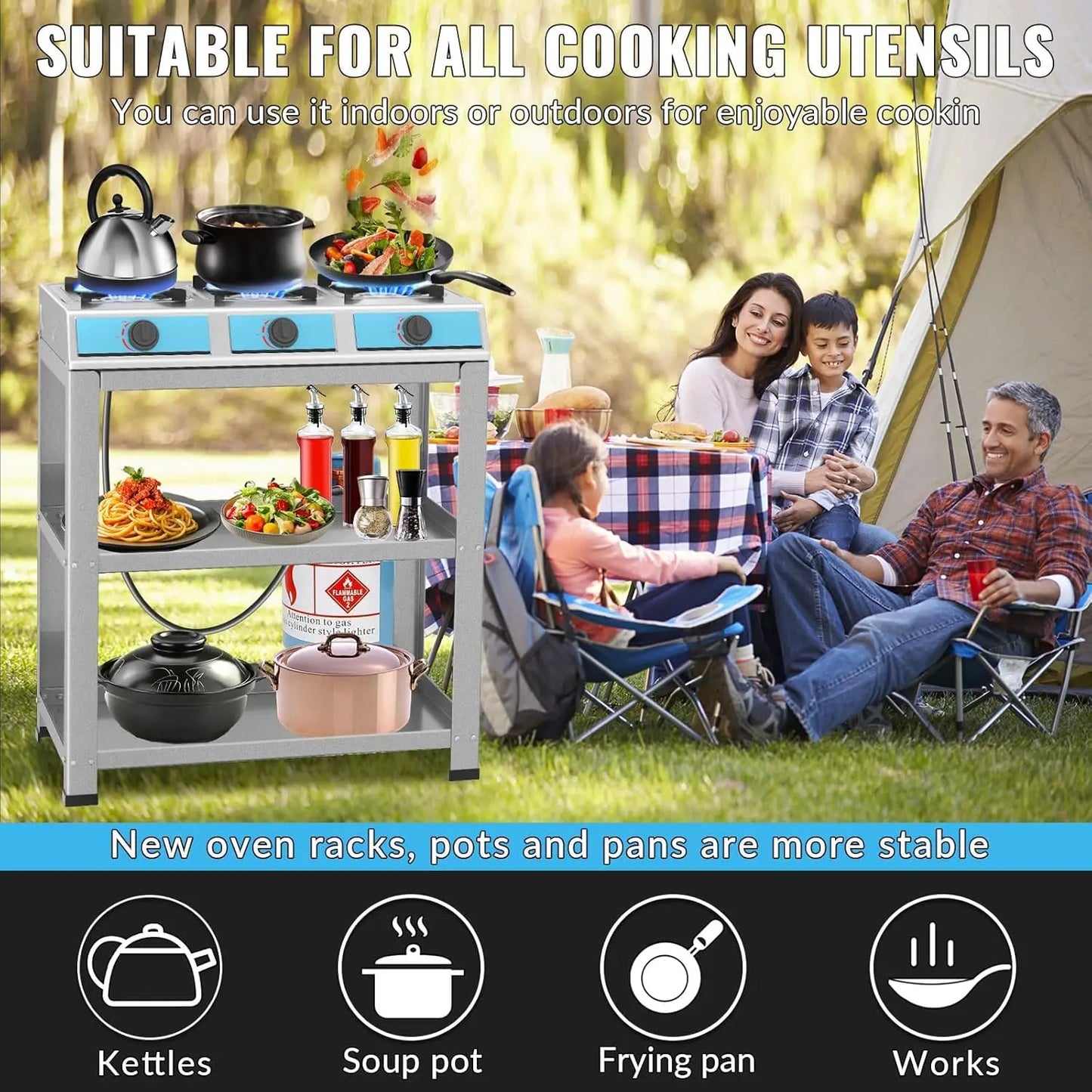 Portable  3 Burner Gas Stove