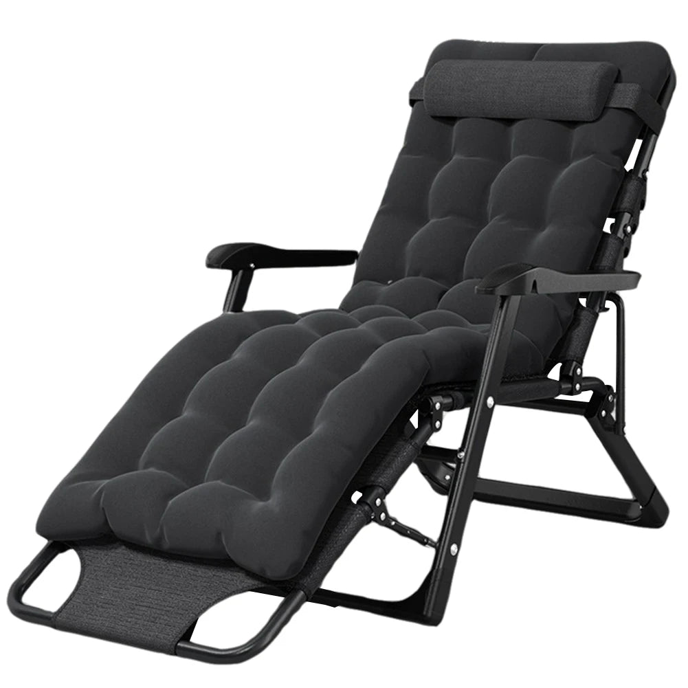 Adjustable Patio Recliner with Headrest Cushion