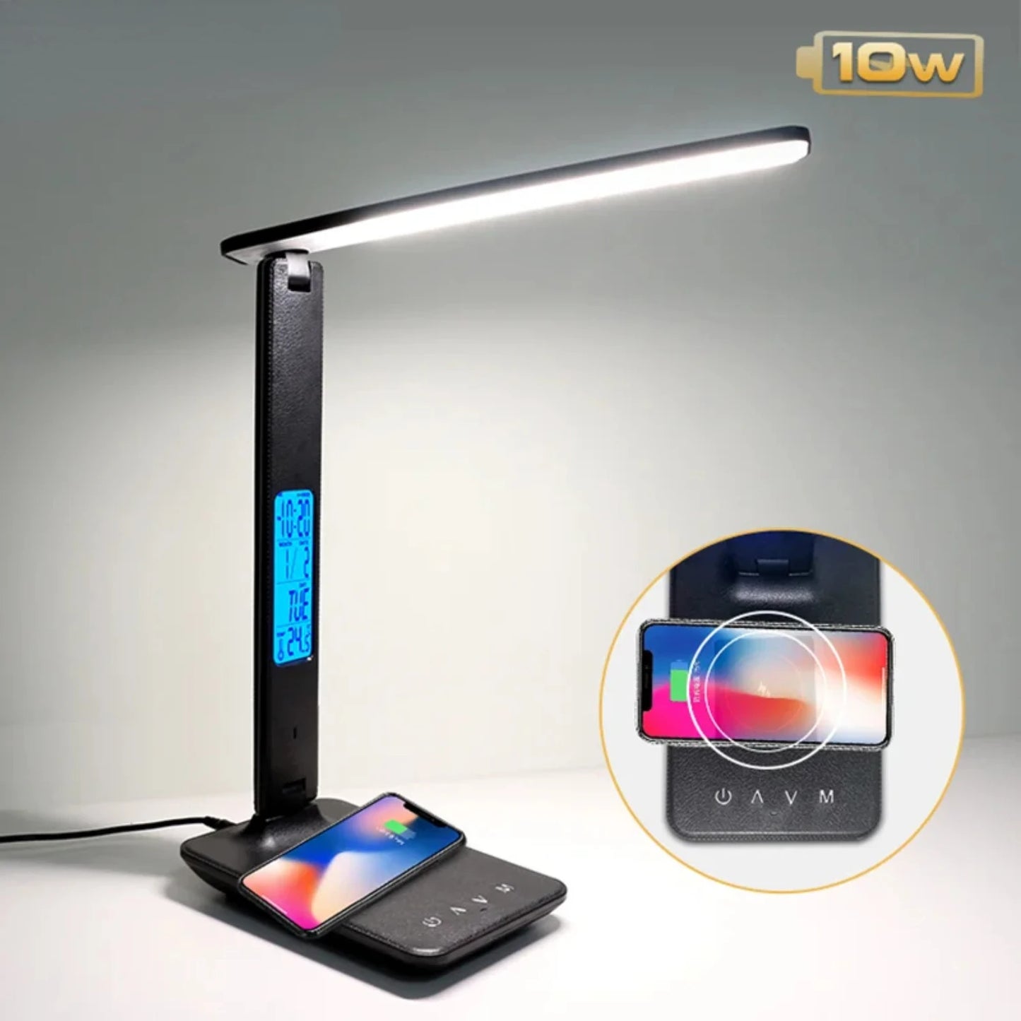 Multifunctional LED Desk Lamp with Alarm Clock and USB Charging Port