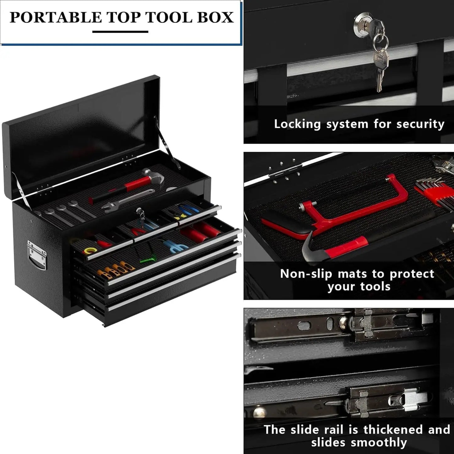 Tool Box on Four Wheels with Lock