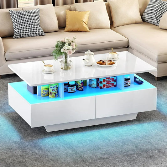 LED Coffee Table with Storage