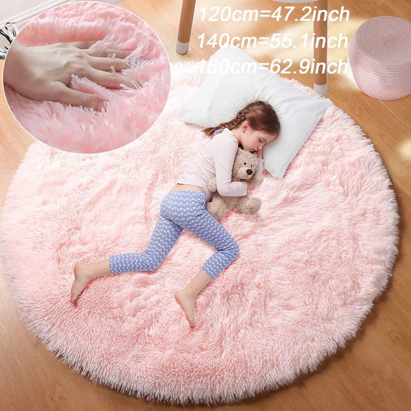 Round Rug Fluffy Soft Area Rugs