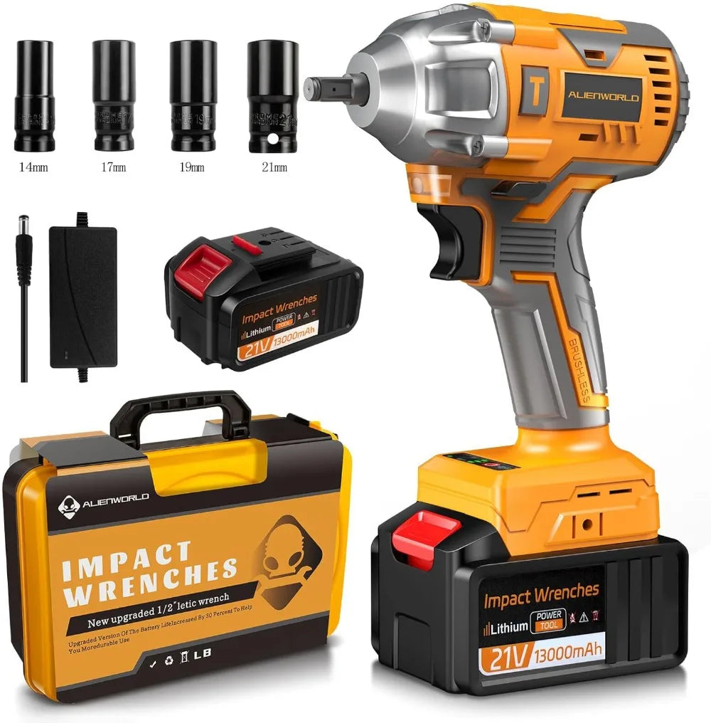 High Torque Impact Driver with Battery,4 Pcs  Sockets