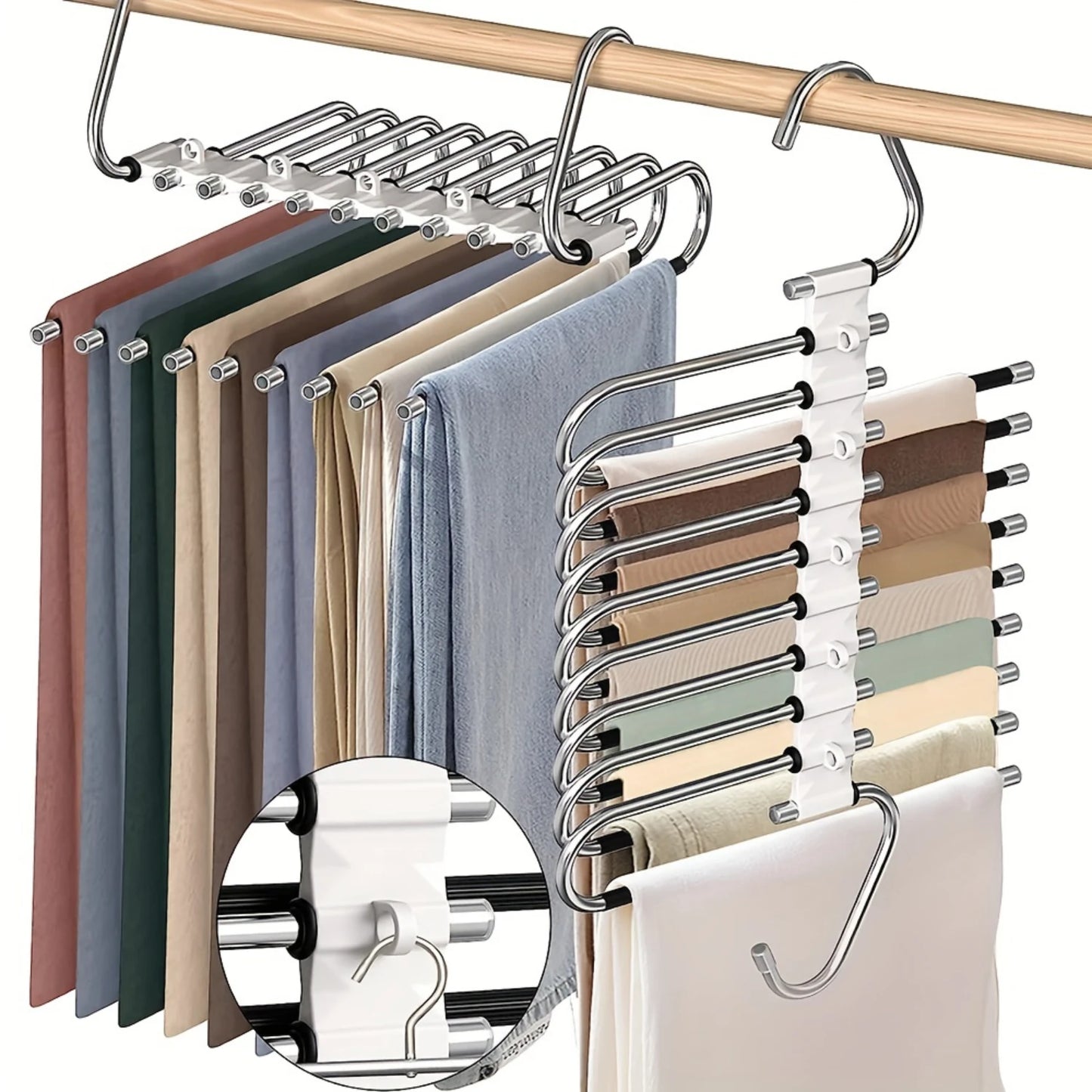 9 Layers Pants Hangers, Closet Organizer