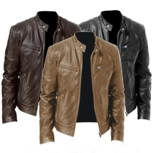 Motorcycle Jacket Men - Leather Coat