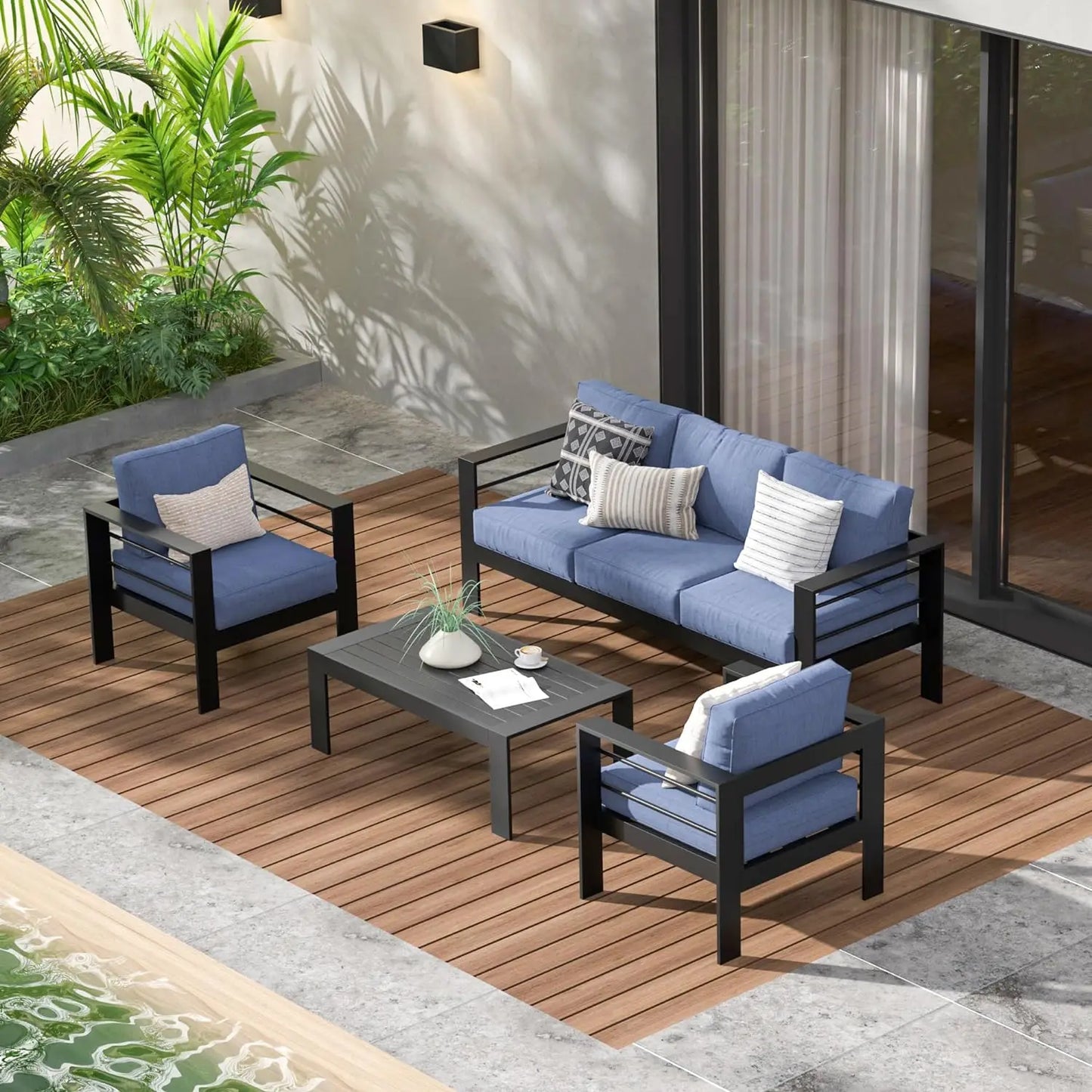 5 Pcs Aluminum Outdoor Patio Furniture Set