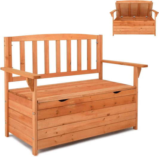 Outdoor Wooden Storage Bench