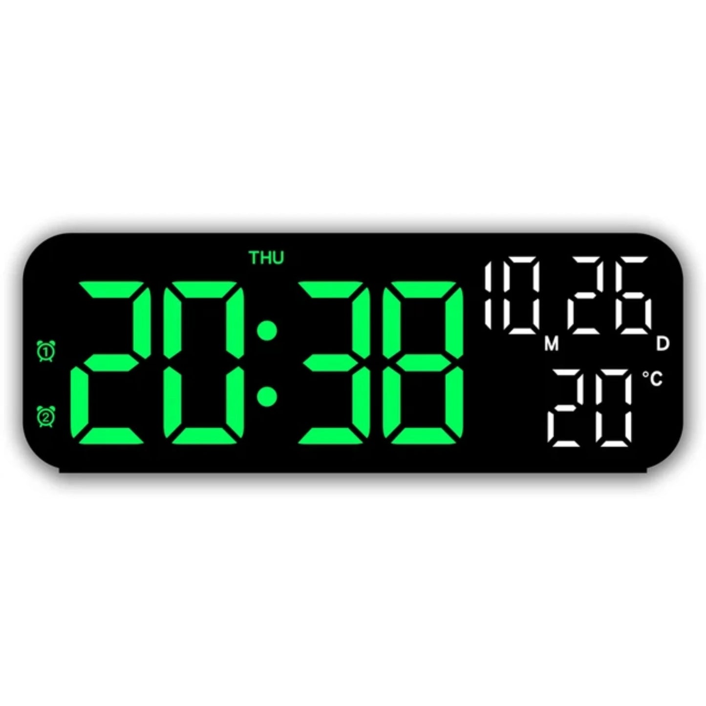 Digital Alarm Clock Temperature and Date Week Display Night  Table Clock Voice Control 12/24H Electronic  Alarm Clocks