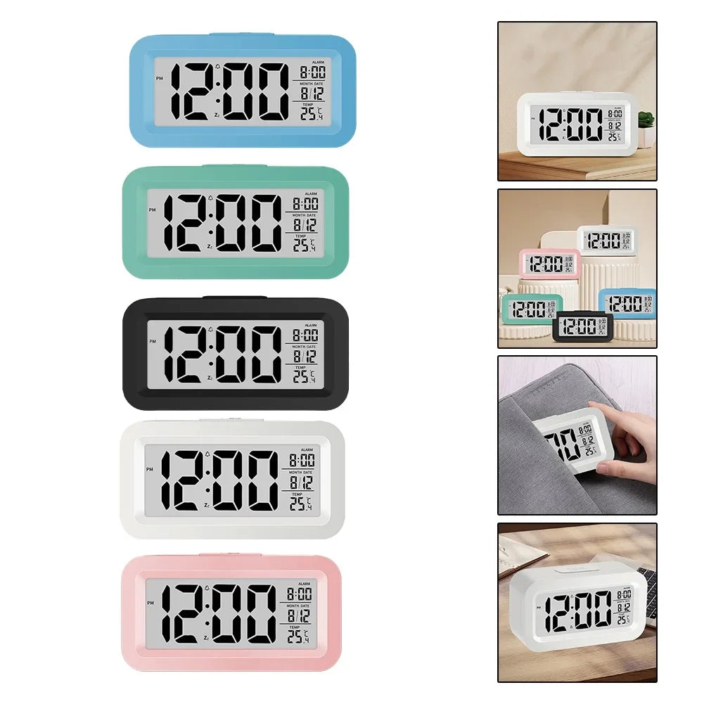 Digital  Display Alarm Clock With Calendar Thermometer