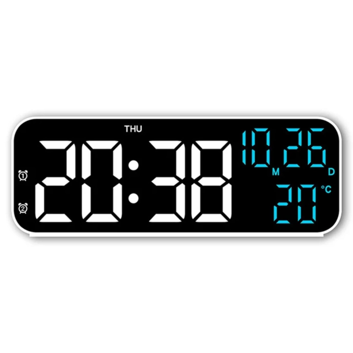 Digital Alarm Clock Temperature and Date Week Display Night  Table Clock Voice Control 12/24H Electronic  Alarm Clocks