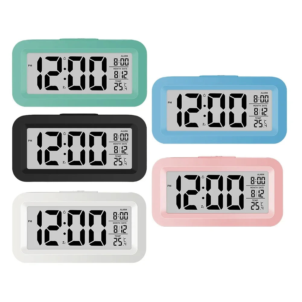 Digital  Display Alarm Clock With Calendar Thermometer