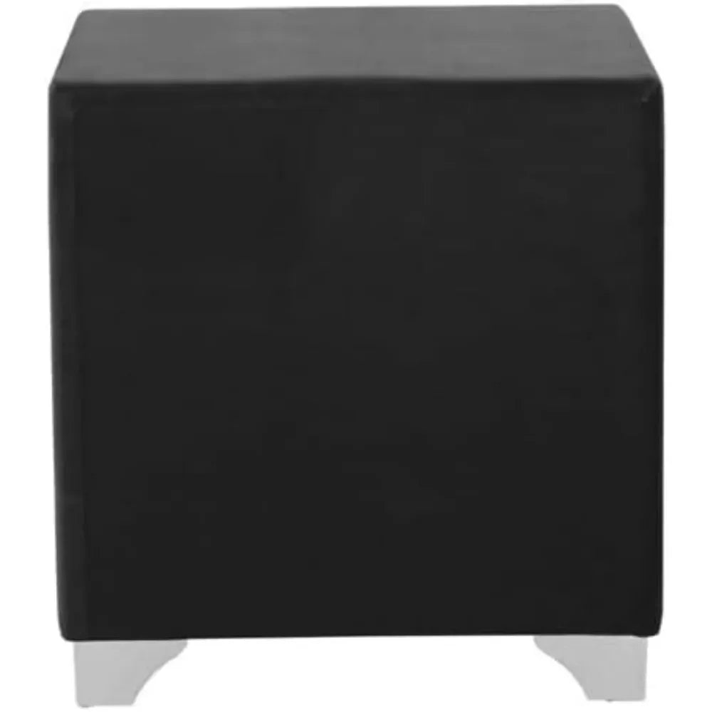 2-Drawer Contemporary Velvet Upholstered Nightstand