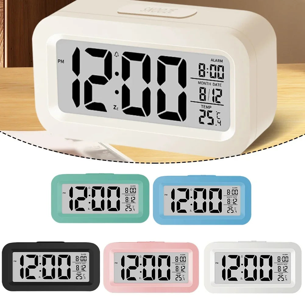 Digital  Display Alarm Clock With Calendar Thermometer